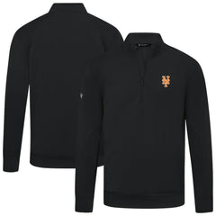 New York Mets Levelwear Upright Insignia Tri-Blend Quarter-Zip Pullover Black