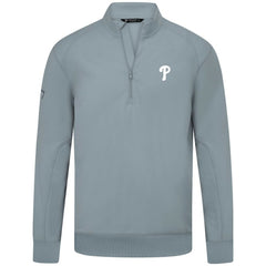 Philadelphia Phillies Levelwear Upright Insignia Tri-Blend Quarter-Zip Pullover Gray