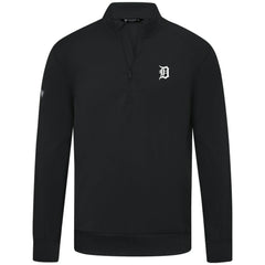 Detroit Tigers Levelwear Upright Insignia Tri-Blend Quarter-Zip Pullover Black