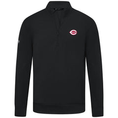 Cincinnati Reds Levelwear Upright Insignia Tri-Blend Quarter-Zip Pullover Black