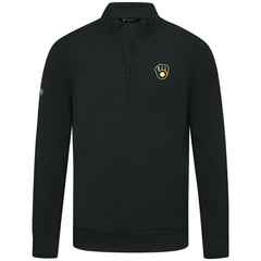 Milwaukee Brewers Levelwear Upright Insignia Tri-Blend Quarter-Zip Pullover Black