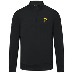 Pittsburgh Pirates Levelwear Upright Insignia Tri-Blend Quarter-Zip Pullover Black