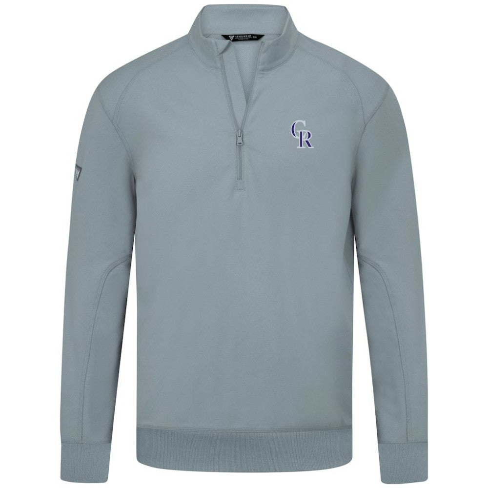 Colorado Rockies Levelwear Upright Insignia Tri-Blend Quarter-Zip Pullover Gray