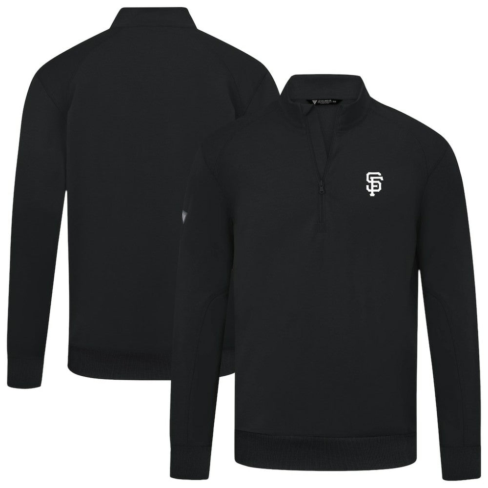 San Francisco Giants Levelwear Upright Insignia Tri-Blend Quarter-Zip Pullover Black