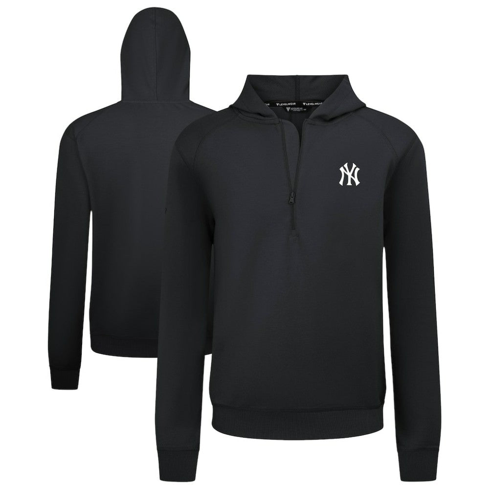 New York Yankees Levelwear Technic Insignia Quarter-Zip Hoodie Black