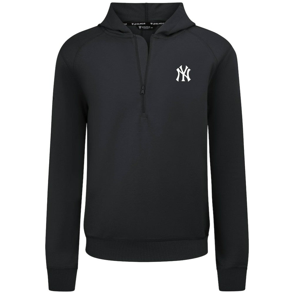 New York Yankees Levelwear Technic Insignia Quarter-Zip Hoodie Black
