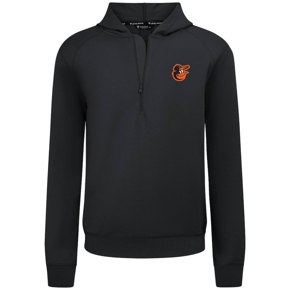 Baltimore Orioles Levelwear Technic Insignia Quarter-Zip Hoodie Black