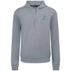 Seattle Mariners Levelwear Technic Insignia Quarter-Zip Hoodie Gray