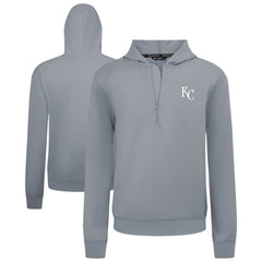 Kansas City Royals Levelwear Technic Insignia Quarter-Zip Hoodie Gray