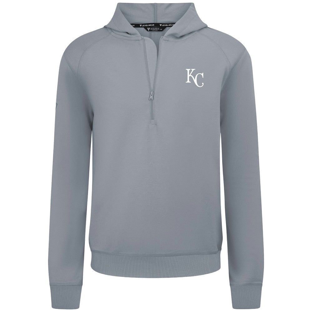 Kansas City Royals Levelwear Technic Insignia Quarter-Zip Hoodie Gray