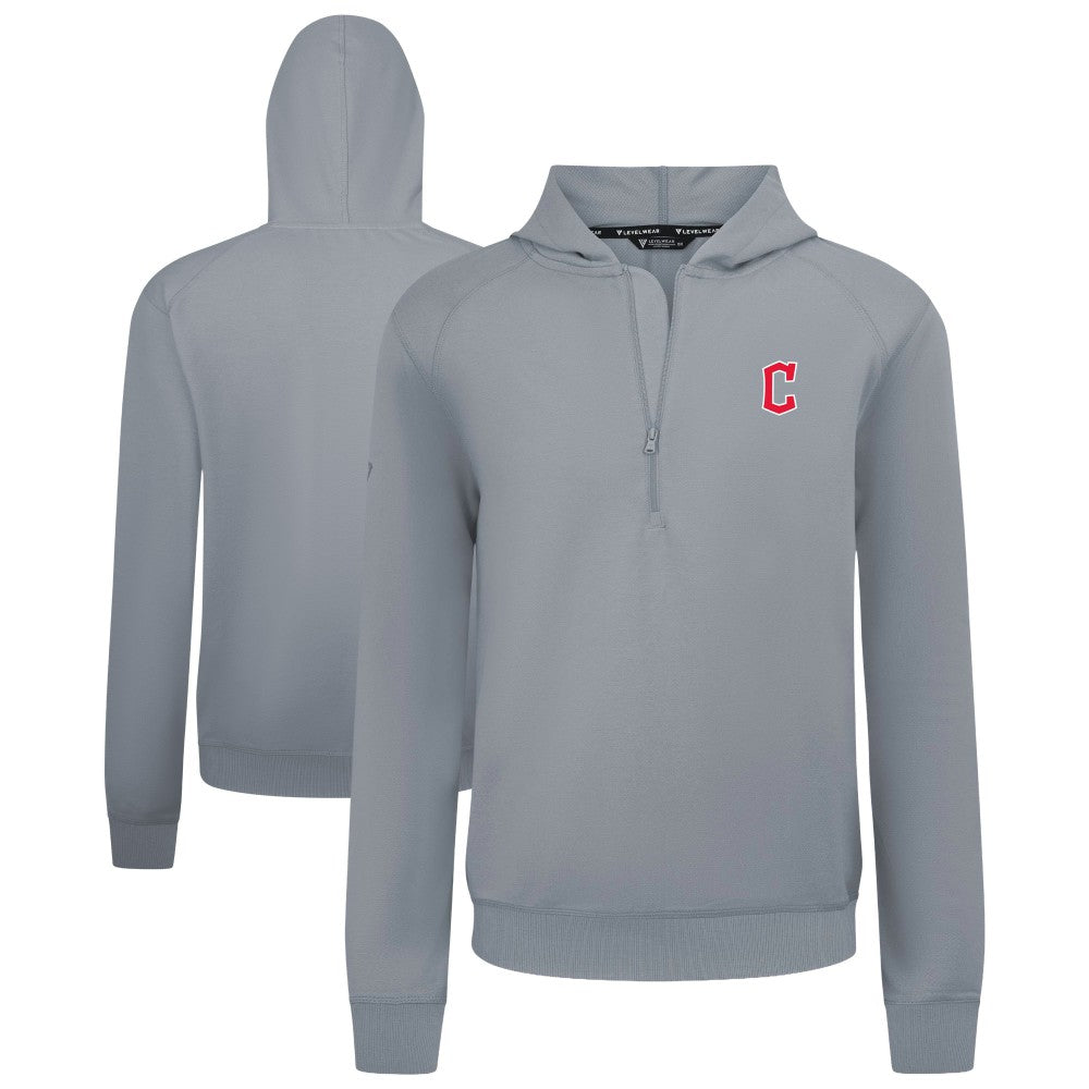 Cleveland Guardians Levelwear Technic Insignia Quarter-Zip Hoodie Gray