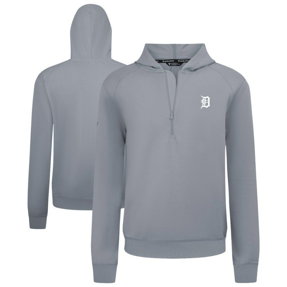 Detroit Tigers Levelwear Technic Insignia Quarter-Zip Hoodie Gray