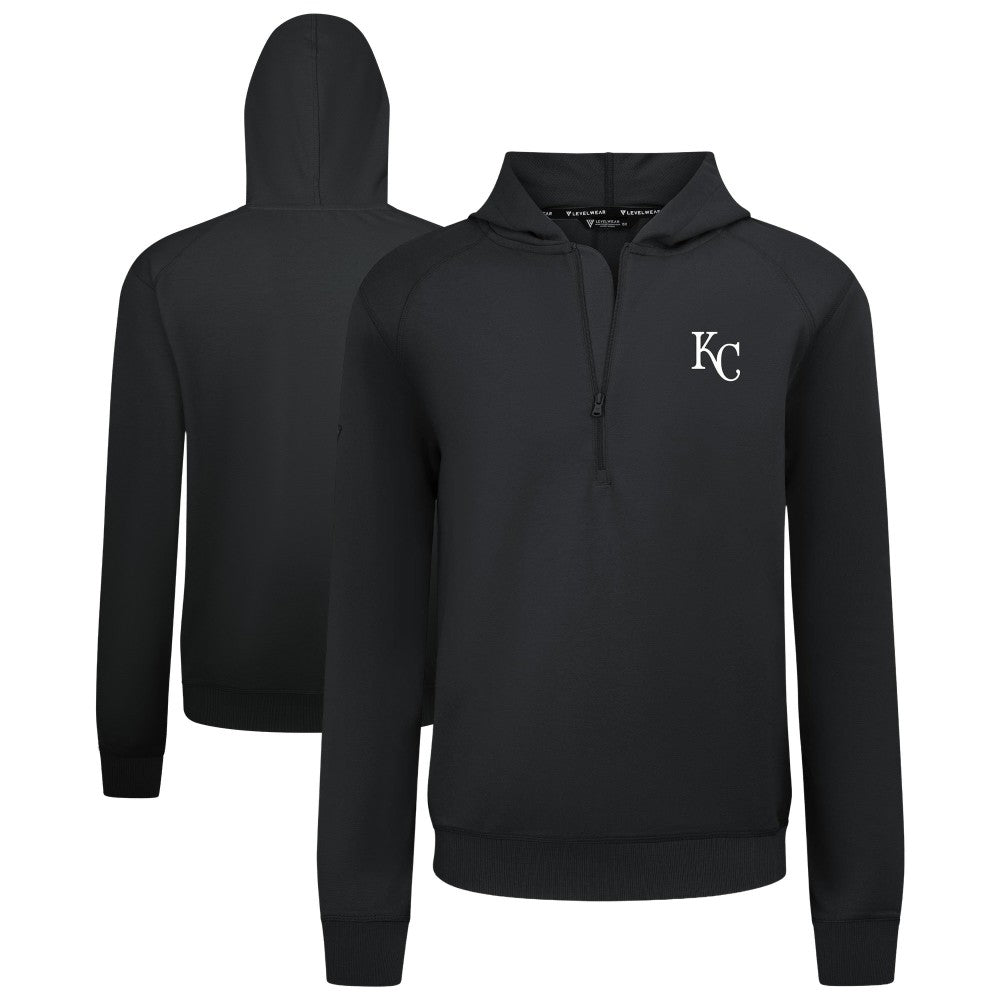 Kansas City Royals Levelwear Technic Insignia Quarter-Zip Hoodie Black