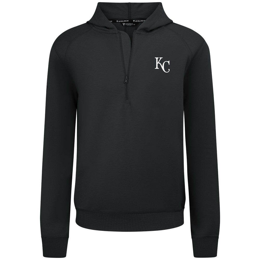 Kansas City Royals Levelwear Technic Insignia Quarter-Zip Hoodie Black