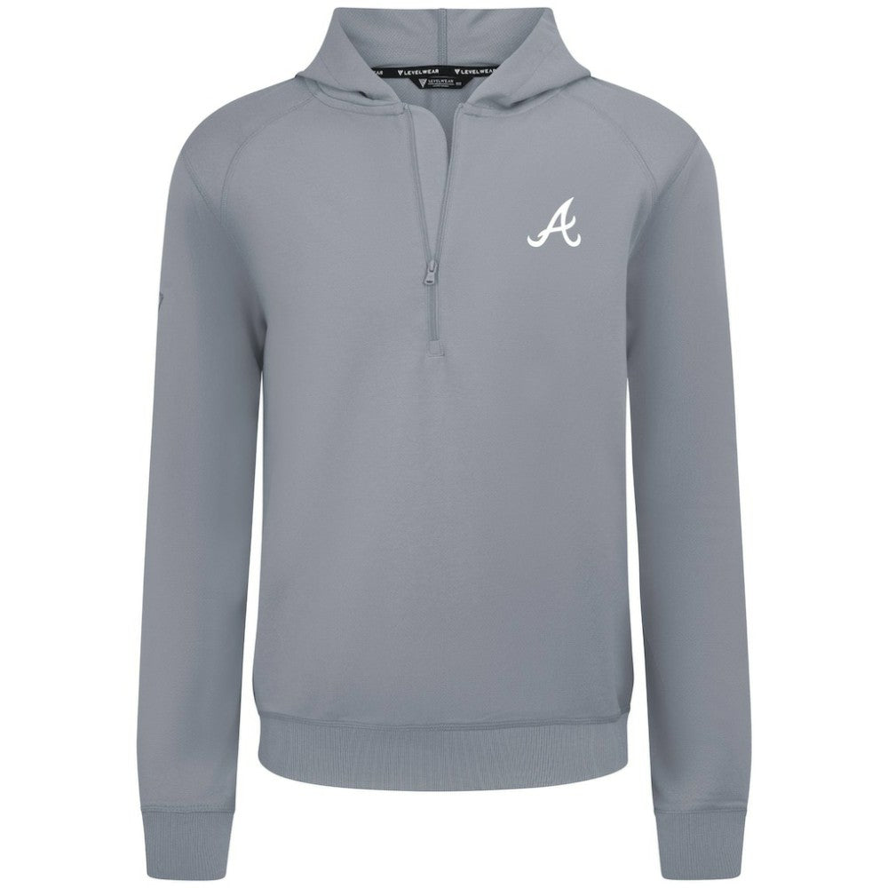 Atlanta Braves Levelwear Technic Insignia Quarter-Zip Hoodie Gray