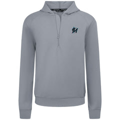 Miami Marlins Levelwear Technic Insignia Quarter-Zip Hoodie Gray