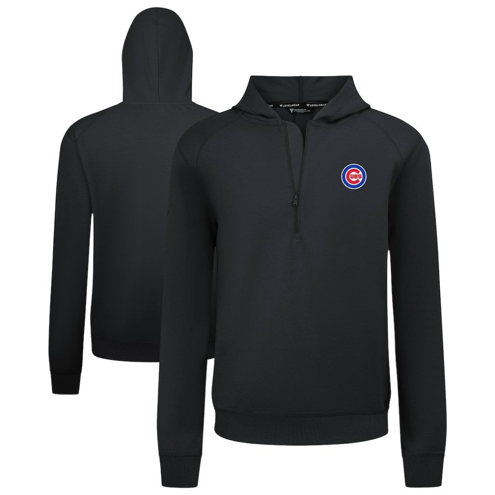 Chicago Cubs Levelwear Technic Insignia Quarter-Zip Hoodie Black