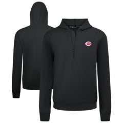 Cincinnati Reds Levelwear Technic Insignia Quarter-Zip Hoodie Black