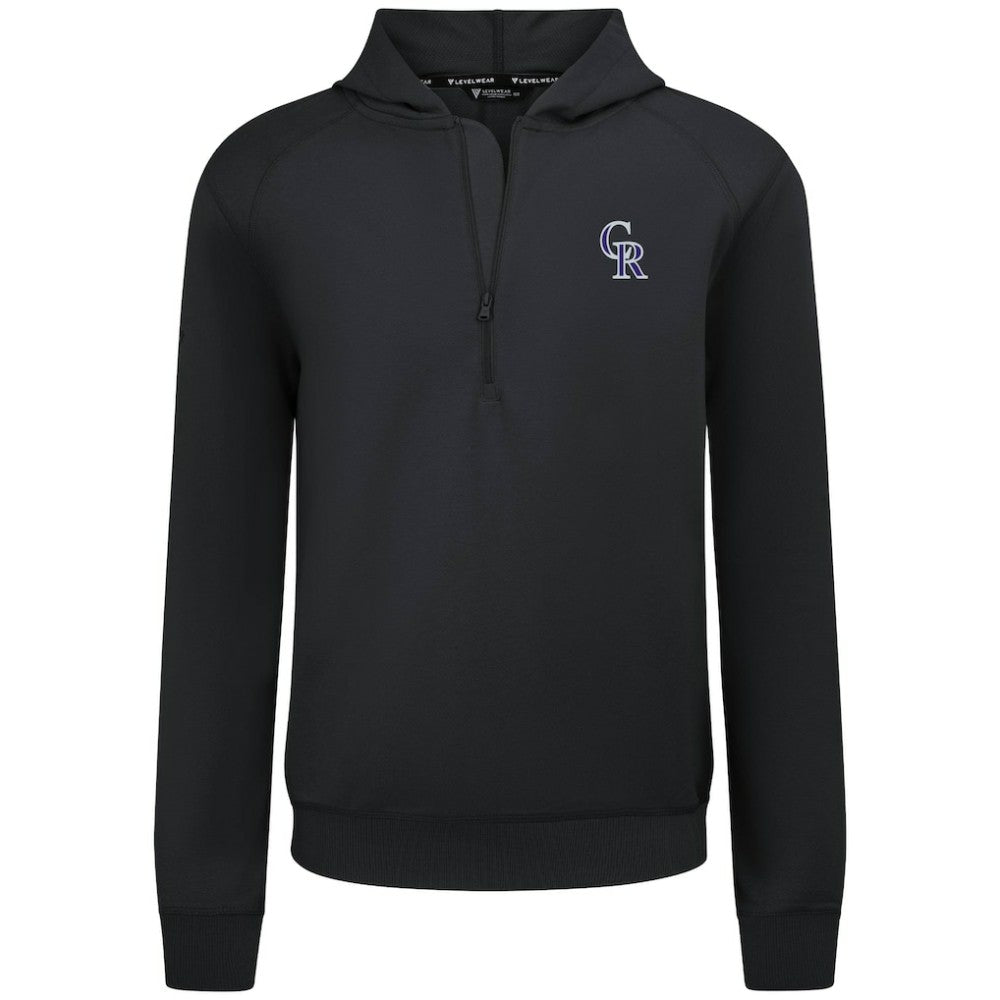 Colorado Rockies Levelwear Technic Insignia Quarter-Zip Hoodie Black