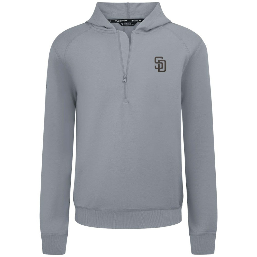 San Diego Padres Levelwear Technic Insignia Quarter-Zip Hoodie Gray