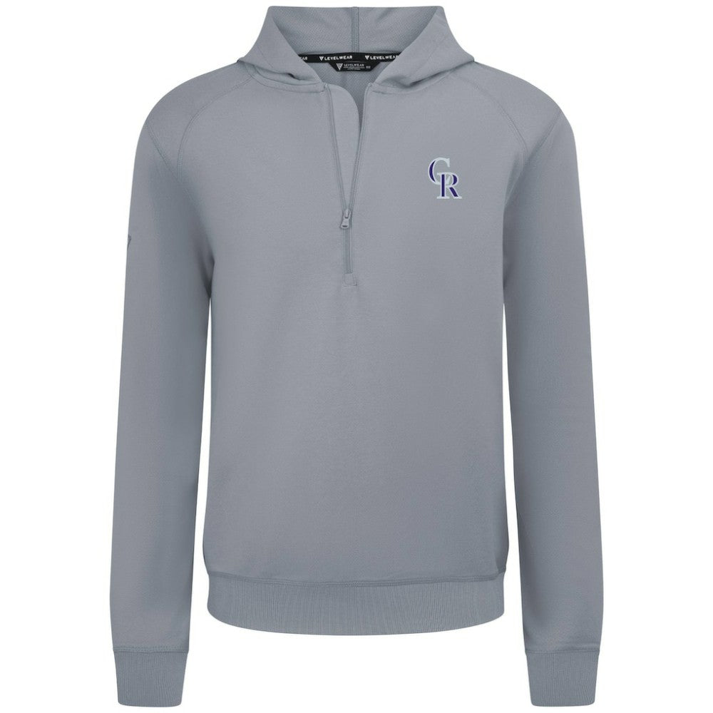 Colorado Rockies Levelwear Technic Insignia Quarter-Zip Hoodie Gray