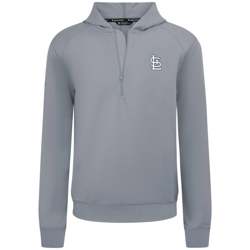St. Louis Cardinals Levelwear Technic Insignia Quarter-Zip Hoodie Gray