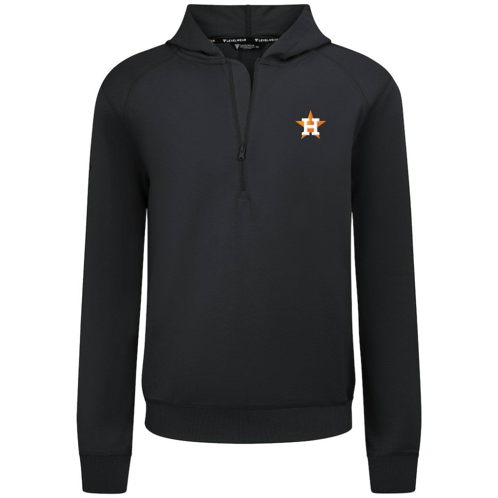 Houston Astros Levelwear Technic Insignia Quarter-Zip Hoodie Black