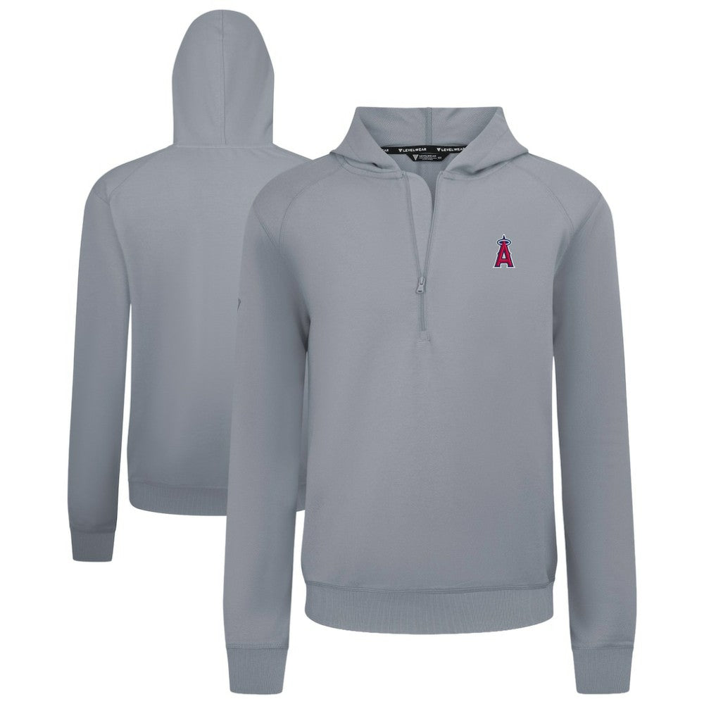 Los Angeles Angels Levelwear Technic Insignia Quarter-Zip Hoodie Gray