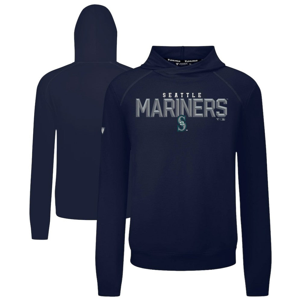 Seattle Mariners Levelwear Mandate Carve Tri-Blend Hoodie Navy