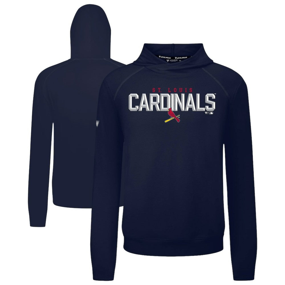 St. Louis Cardinals Levelwear Mandate Carve Tri-Blend Hoodie Navy