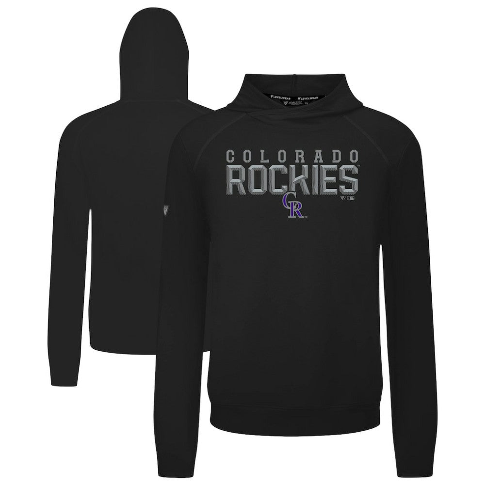 Colorado Rockies Levelwear Mandate Carve Tri-Blend Hoodie Black