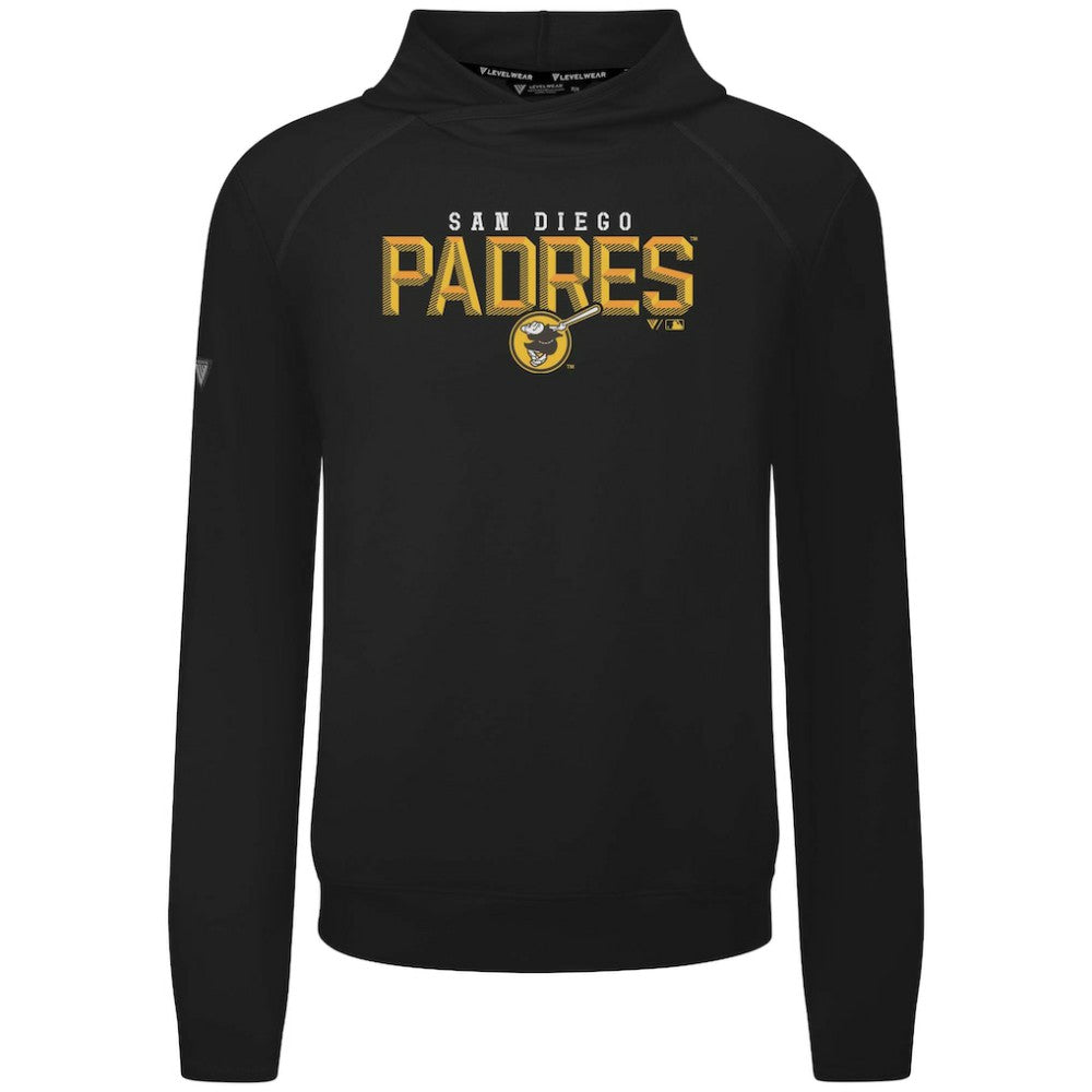 San Diego Padres Levelwear Mandate Carve Tri-Blend Hoodie Black