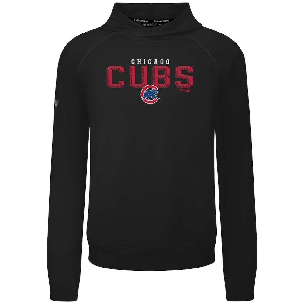 Chicago Cubs Levelwear Mandate Carve Tri-Blend Hoodie Black