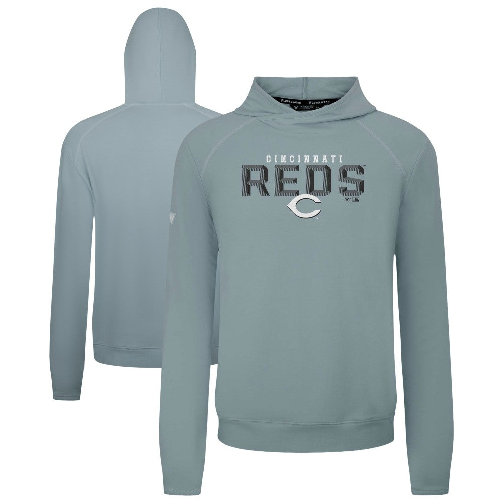 Cincinnati Reds Levelwear Mandate Carve Tri-Blend Hoodie Gray