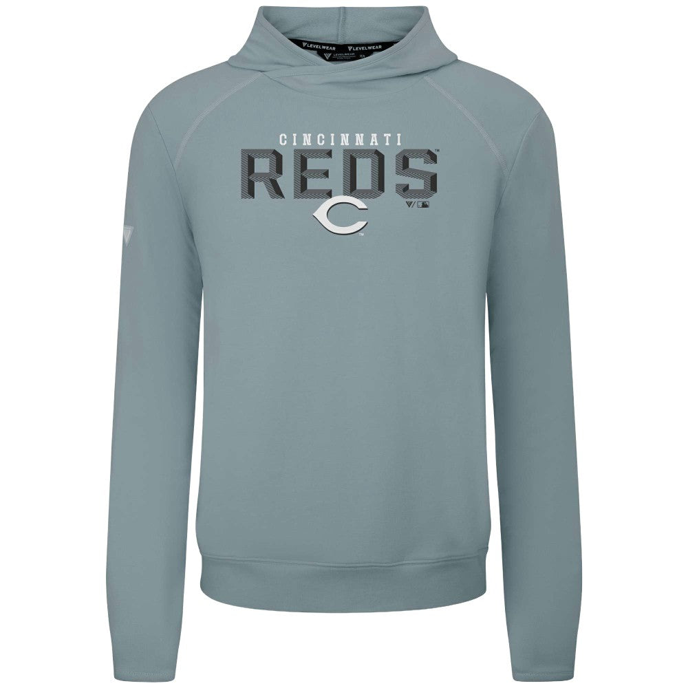 Cincinnati Reds Levelwear Mandate Carve Tri-Blend Hoodie Gray
