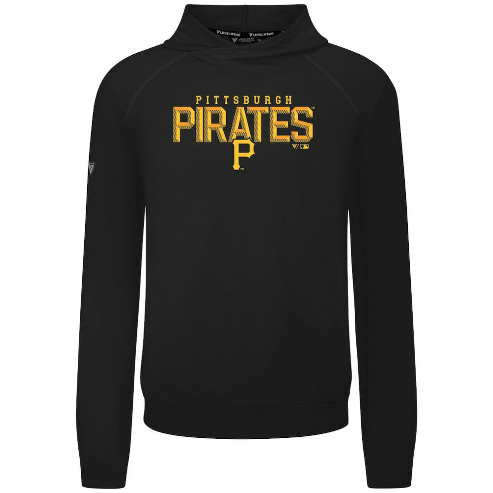 Pittsburgh Pirates Levelwear Mandate Carve Tri-Blend Hoodie Black