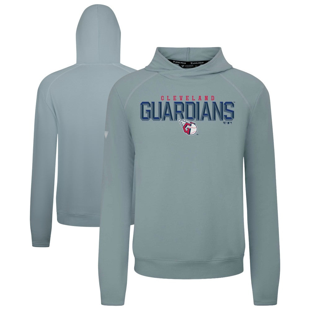 Cleveland Guardians Levelwear Mandate Carve Tri-Blend Hoodie Gray