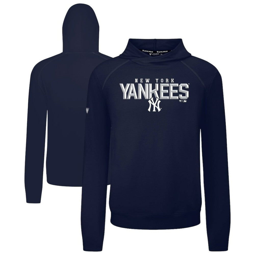 New York Yankees Levelwear Mandate Carve Tri-Blend Hoodie Navy
