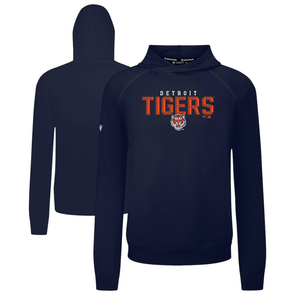 Detroit Tigers Levelwear Mandate Carve Tri-Blend Hoodie Navy