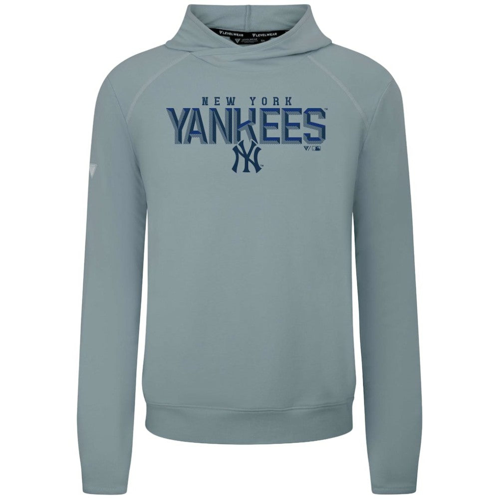 New York Yankees Levelwear Mandate Carve Tri-Blend Hoodie Gray