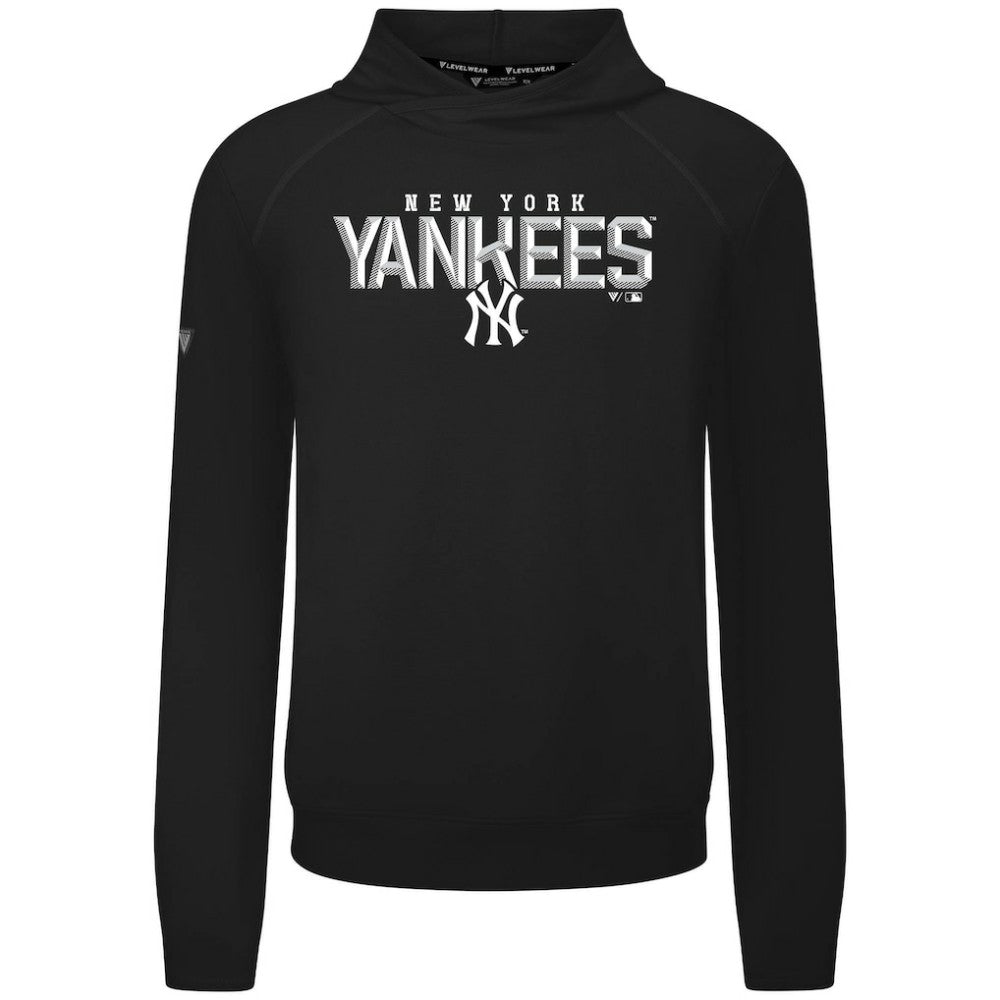 New York Yankees Levelwear Mandate Carve Tri-Blend Hoodie Black