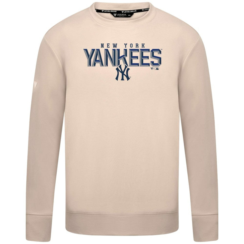 New York Yankees Levelwear Mandate Carve Tri-Blend Sweatshirt Khaki