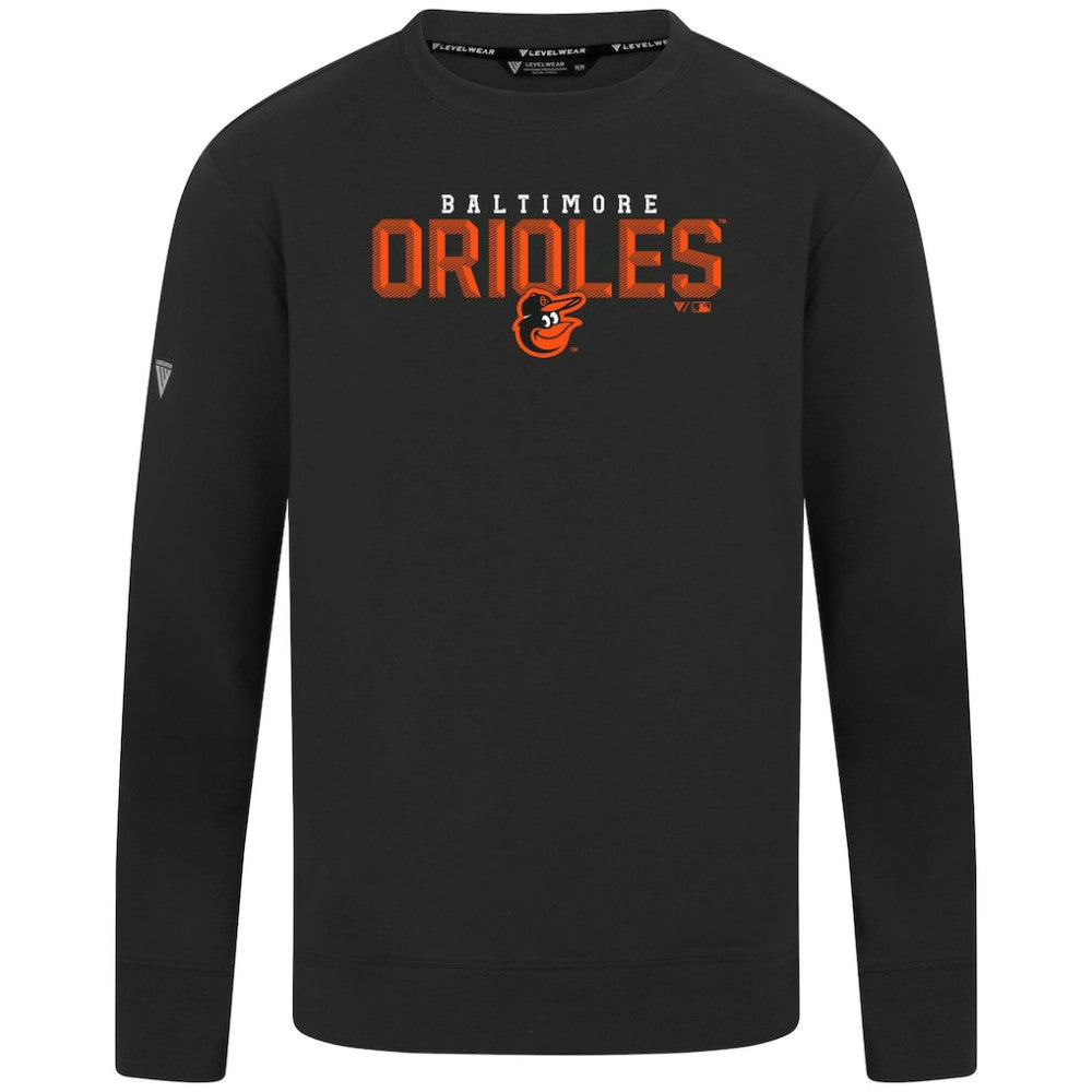 Baltimore Orioles Levelwear Mandate Carve Tri-Blend Sweatshirt Black