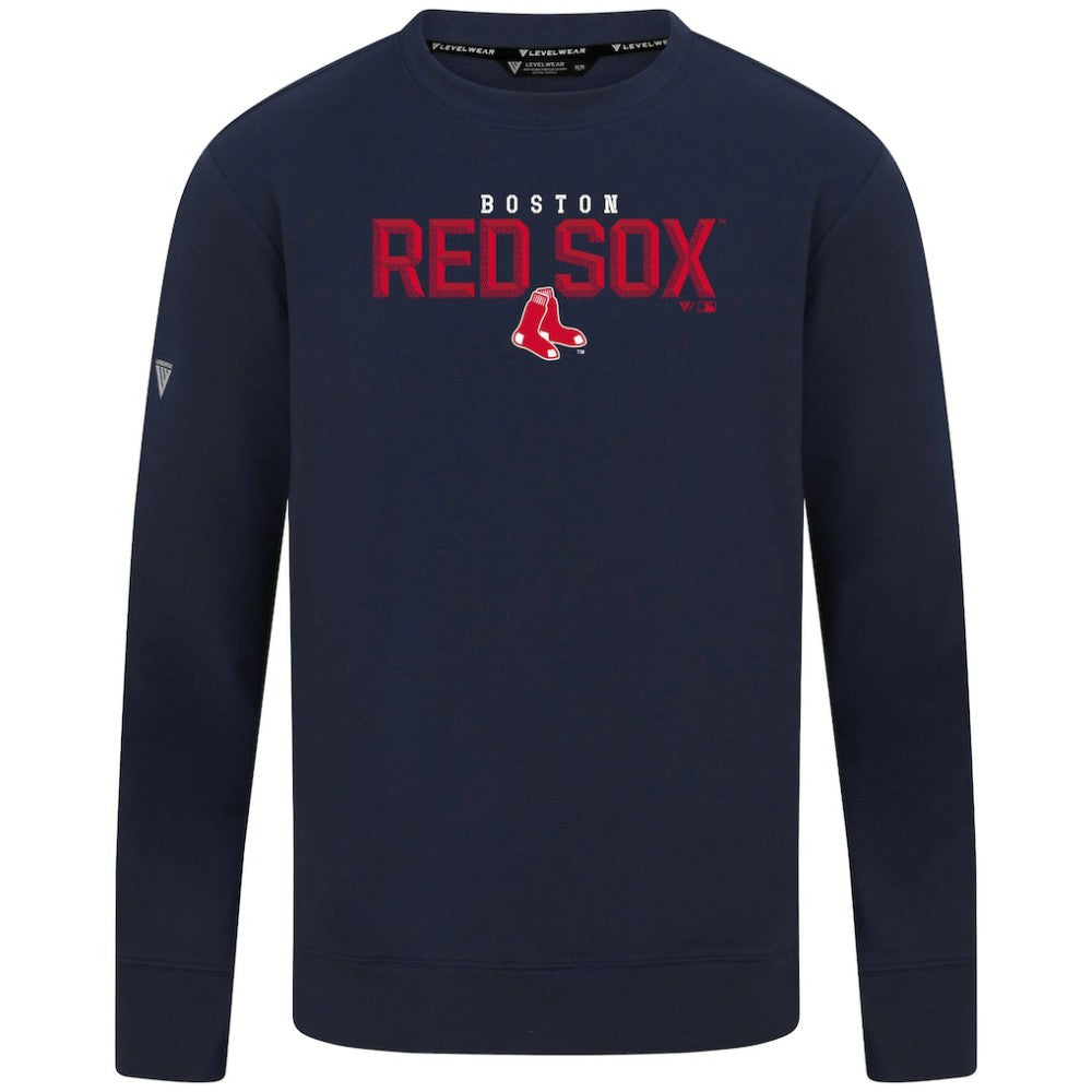 Boston Red Sox Levelwear Mandate Carve Tri-Blend Sweatshirt Navy