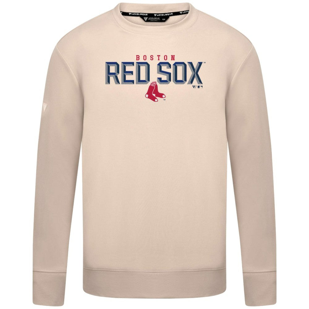 Boston Red Sox Levelwear Mandate Carve Tri-Blend Sweatshirt Khaki