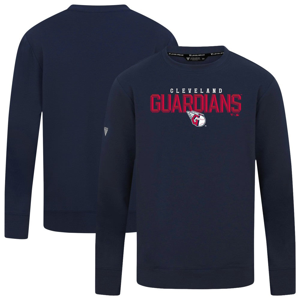 Cleveland Guardians Levelwear Mandate Carve Tri-Blend Sweatshirt Navy