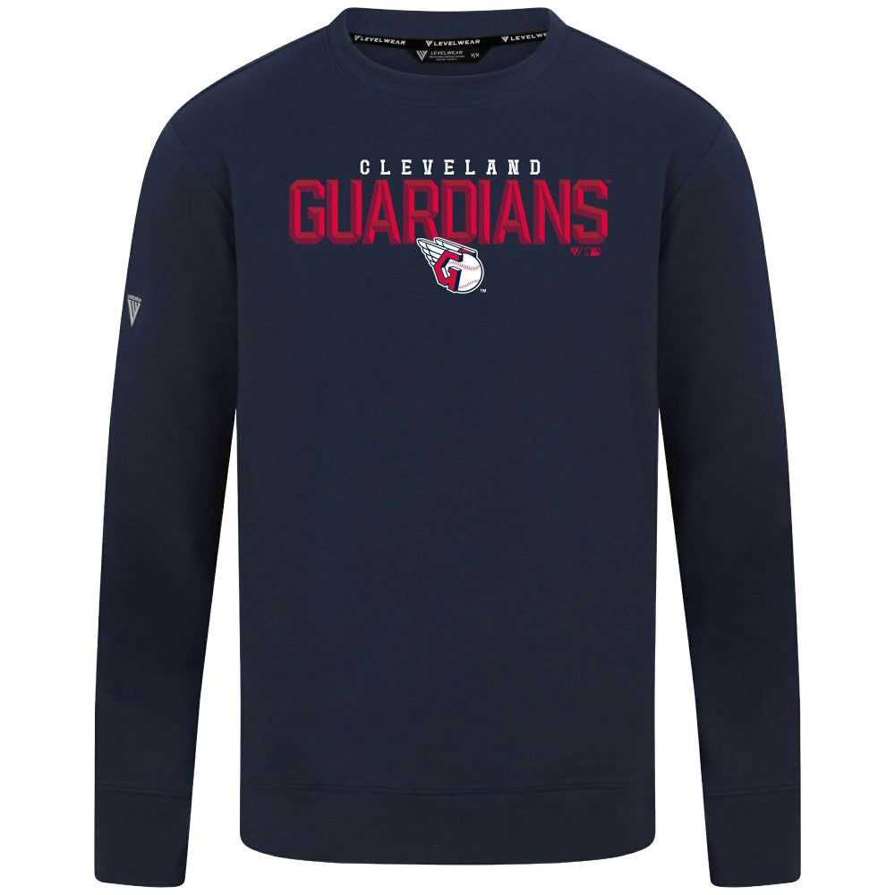 Cleveland Guardians Levelwear Mandate Carve Tri-Blend Sweatshirt Navy