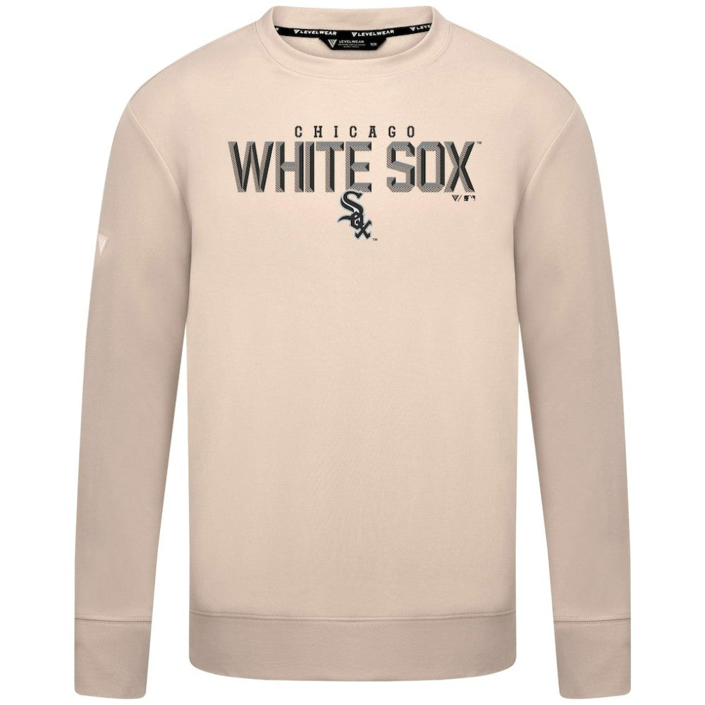 Chicago White Sox Levelwear Mandate Carve Tri-Blend Sweatshirt Khaki