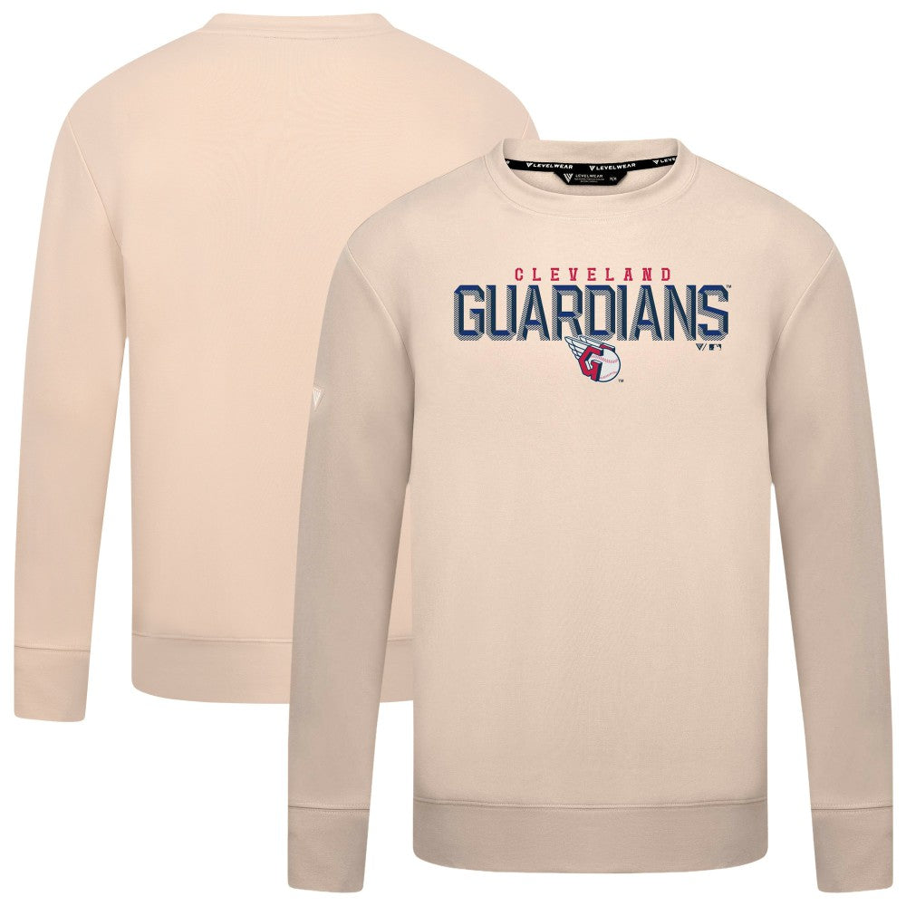 Cleveland Guardians Levelwear Mandate Carve Tri-Blend Sweatshirt Khaki