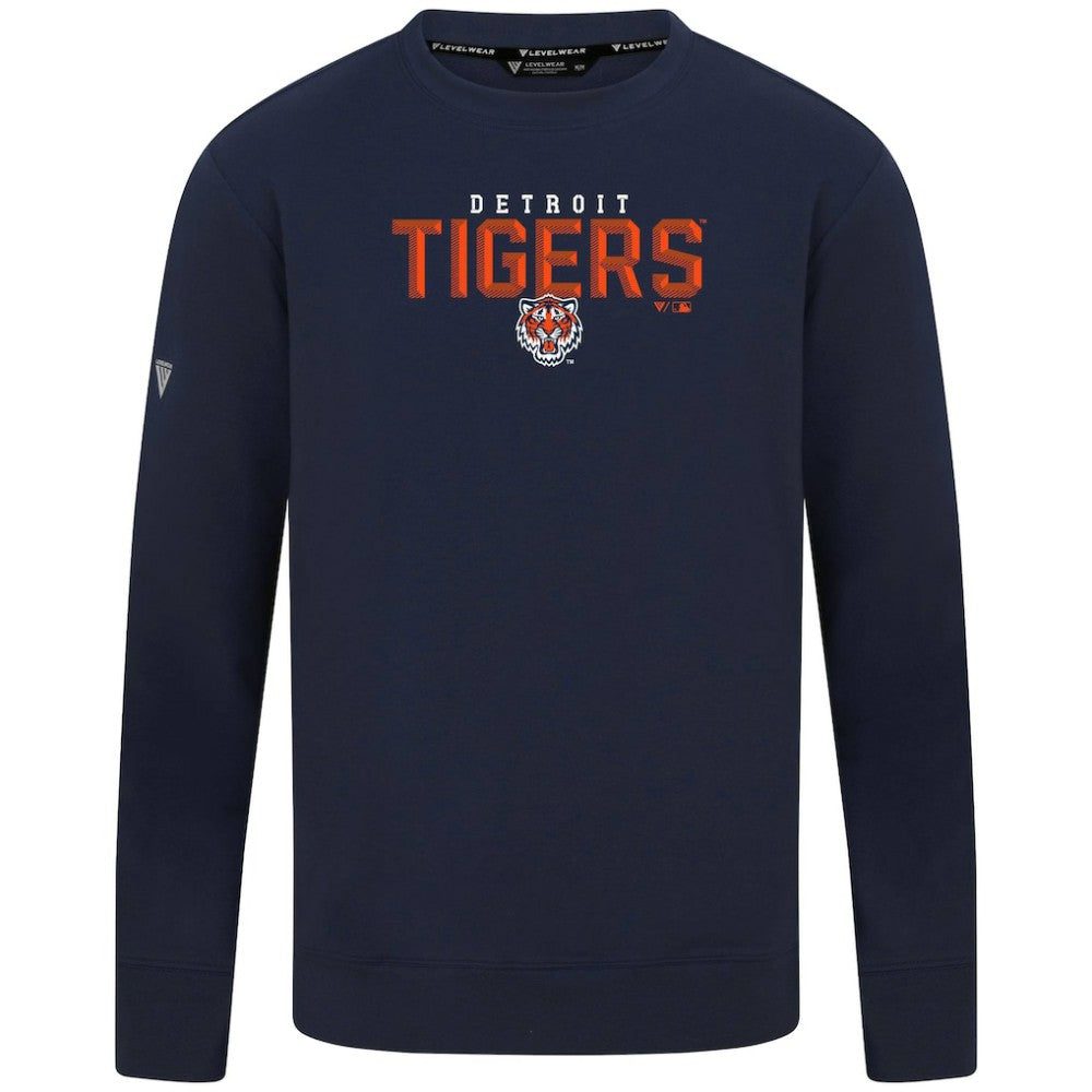 Detroit Tigers Levelwear Mandate Carve Tri-Blend Sweatshirt Navy